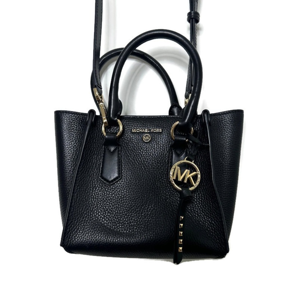 Michael Kors Kris Small Black Pebbled Leather Satchel Purse